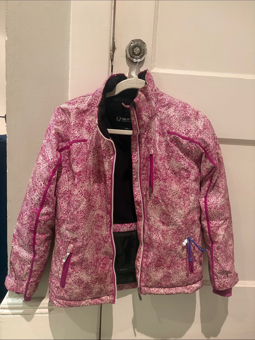 Sunice Girls Pink Patterned Puffer Jacket